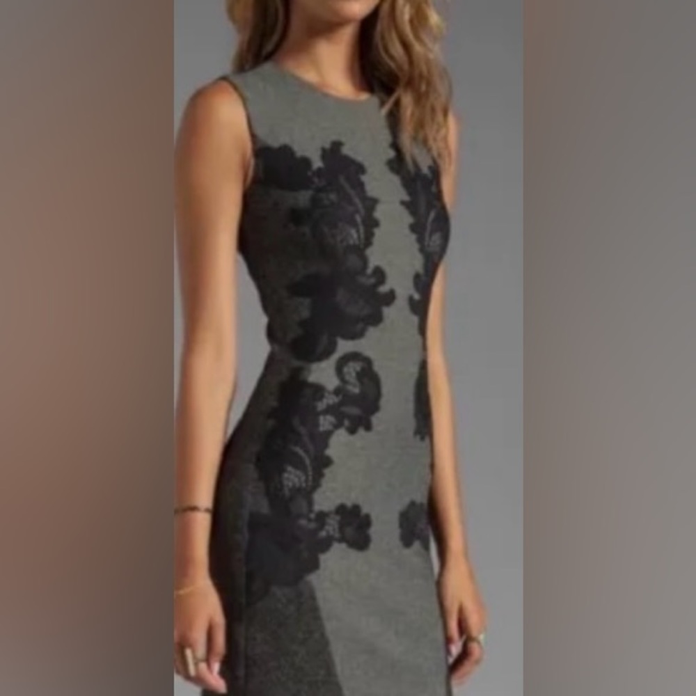 DVF DianeVon Furstenberg Pentra Wool Weave Jacquard appliqué sheath Dres 8 10 12